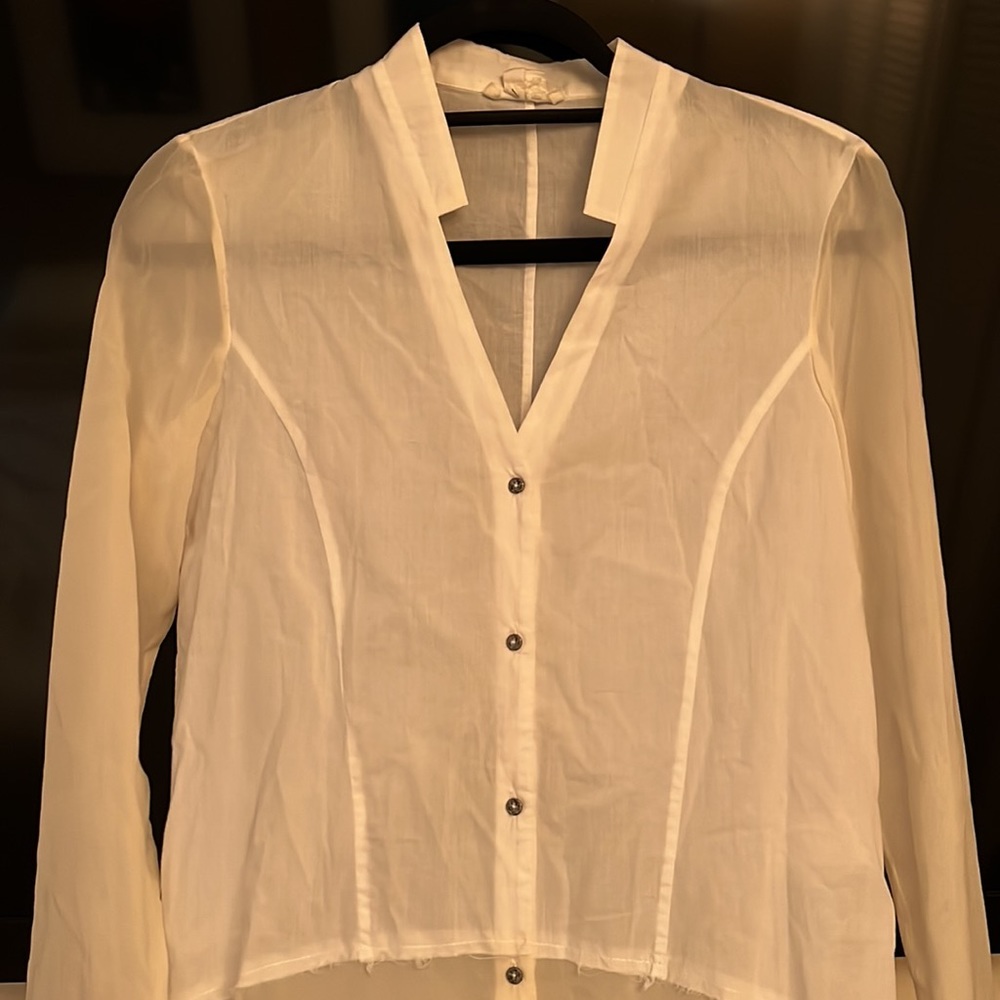 Helmet lane White cotton sheer blouse - Picture 3 of 4